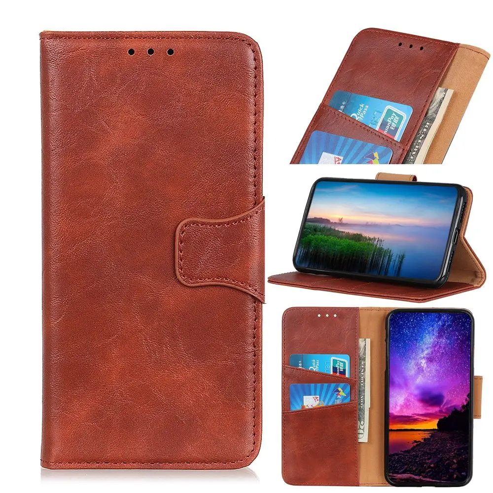 Для htc Desire 19 Plus + чехол с узором Crazy Horse из искусственной кожи откидной крышкой и