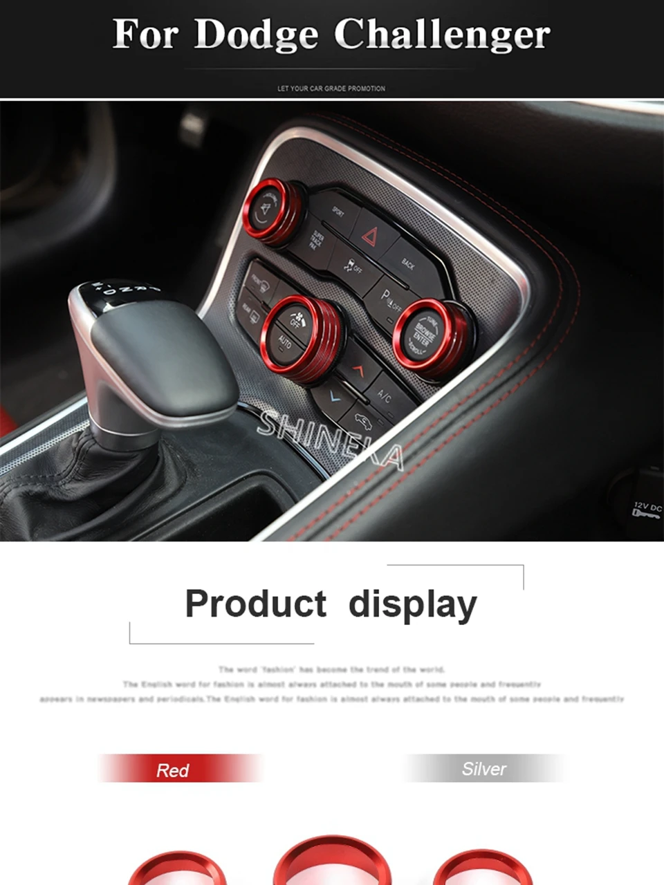 Внутренние молдинги для Dodge charger Challenger, алюминиевый сплав, переключатель кондиционера, кнопка CD, ручка для Challenger