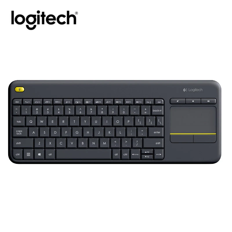 Logitech K400 плюс Беспроводной клавиатура с тачпадом Тетрадь сенсорный Панель Uniflying Tech для портативных ПК Android Smart ТВ HTPC