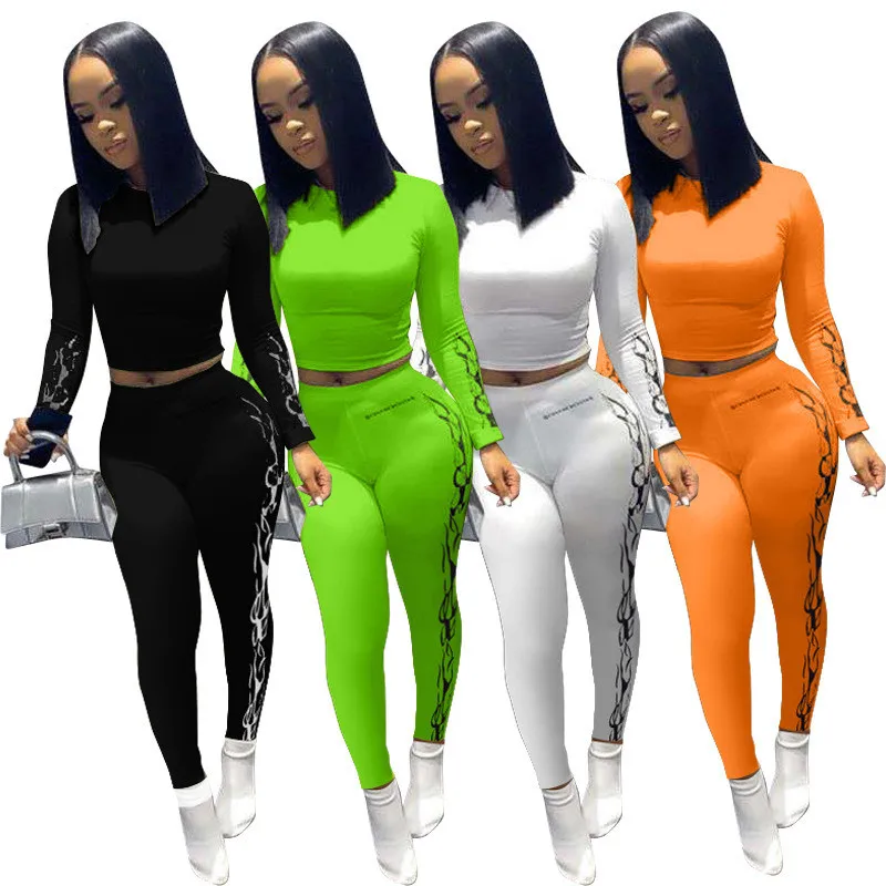 

Echoine Women's Printed Two Piece Set Long Sleeve T-shirt Pencil Jogger Pants Suit Tracksuit Sport Active Wear Fitness Clothes