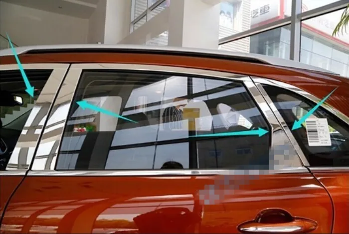 Для KX3 Высококачественная накладка на окна автомобиля из нержавеющей стали(8 шт.), чехлы для автомобиля Быстрая