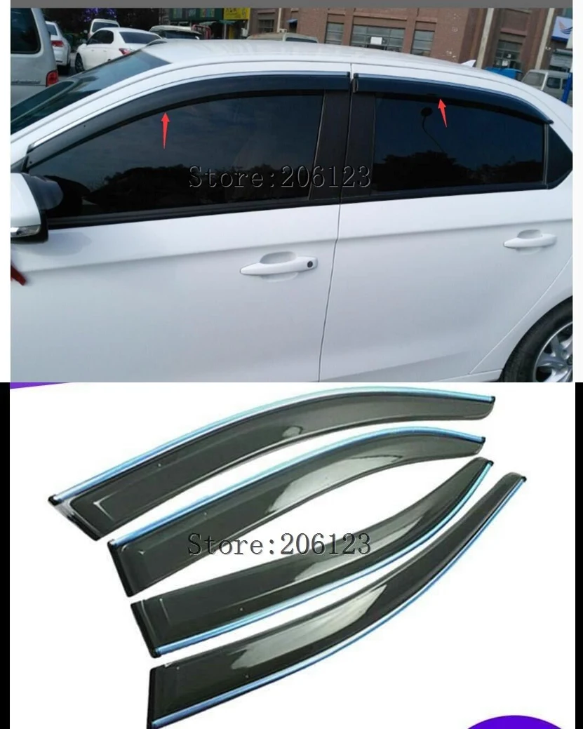 

Car window rain rainbow block For 2014 2015 2016 2017 2018 for Citroen Elysee 4 pcs