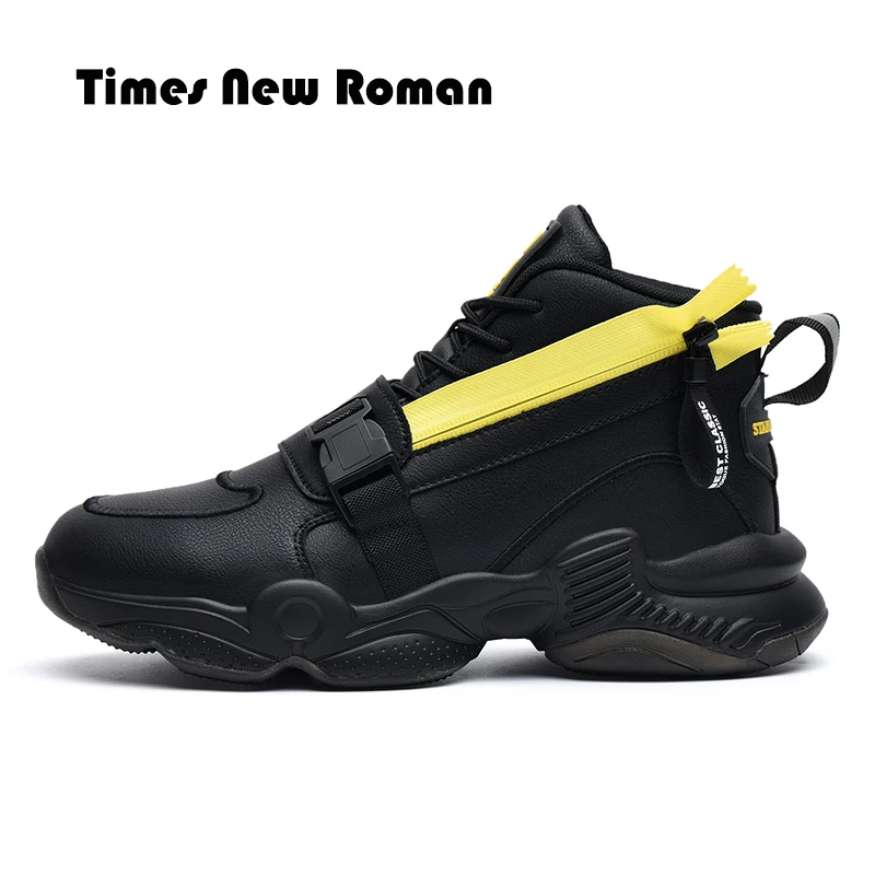 Times New Roman Fashion HighQuality leather Men Boots Winter Ankle Boots Outdoor Casual Adult Man Shoes Street Male Footwear