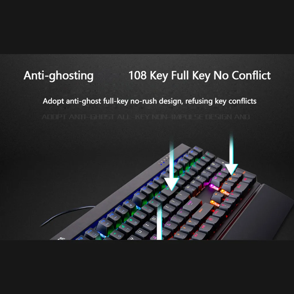 Механическая клавиатура teclado mecanico108Keys, металлическая панель, все ключи NoConflict, Заказная подсветка zuoya mehanichekaya