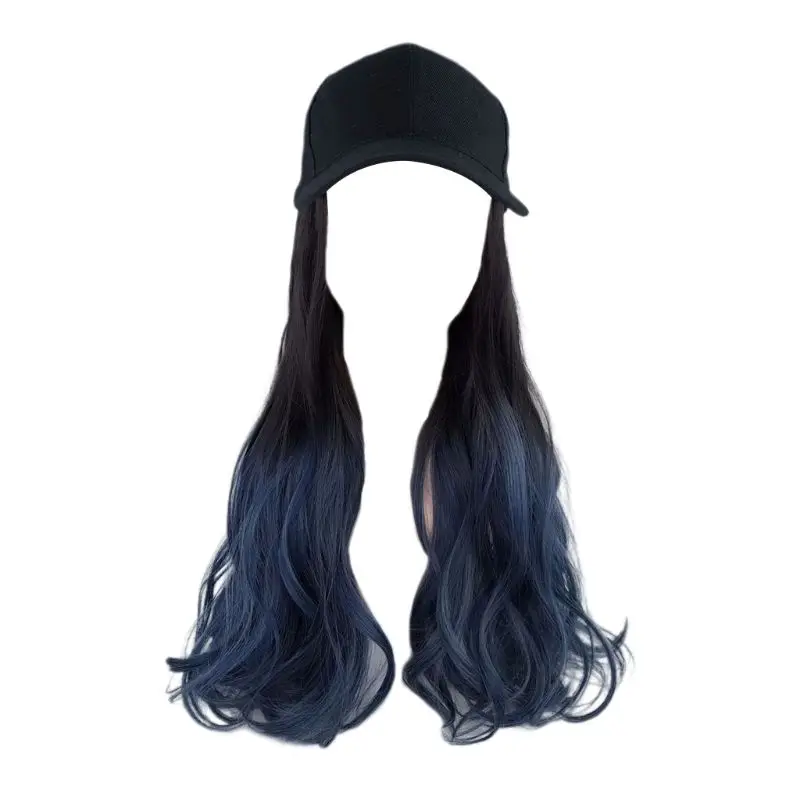 Женская бейсбольная шляпа с длинными Синтетическими Парики термостойкие большие волнистые вьющиеся парик PXPB