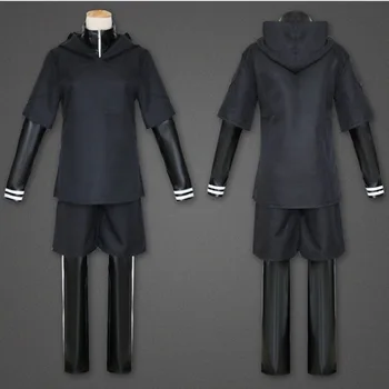

Anime Tokyo Ghoul Ken Kaneki Cosplay Costume Full Set Black Leather Fight Uniform Women Men Halloween Costume