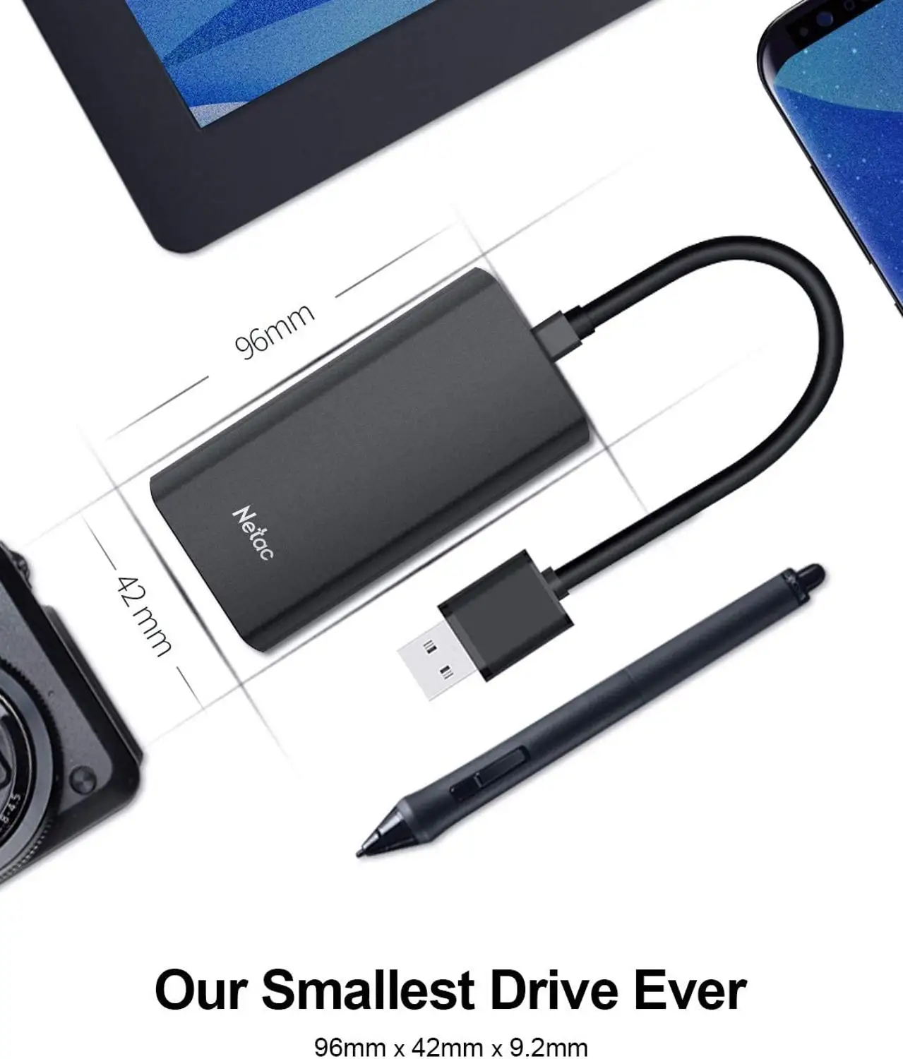 Внешний SSD накопитель Netac Портативный твердотельный емкостью 1 ТБ 500 Гб 250 ГБ USB 3 Gen2