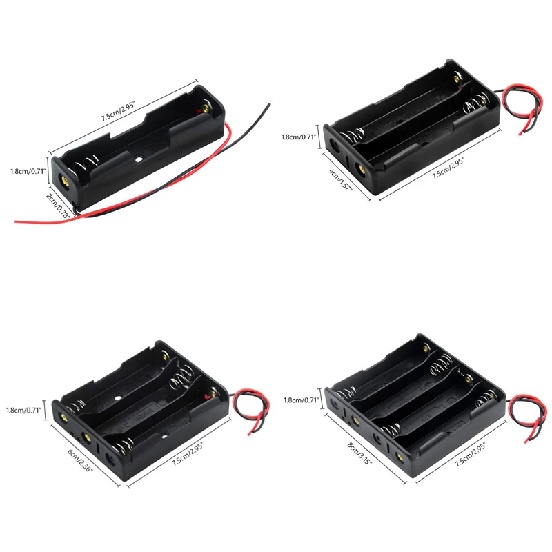 18650 파워 뱅크 케이스, 18650 배터리 홀더 보관 박스 케이스, 1 2 3 4 슬롯 배터리 컨테이너, 와이어 리드 포함, 1X 2X 3X 4X, 2021 신제품 