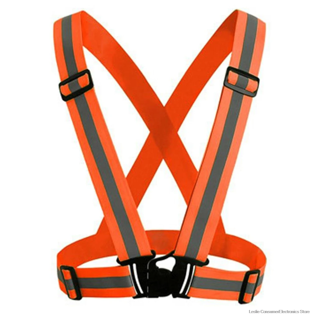 Бежевый Reflective Straps Night Running Reflective Clothing Reflective Vest Adjustable Safety Vest Reflective Elastic Band dropshipping - Цвет: Бежевый