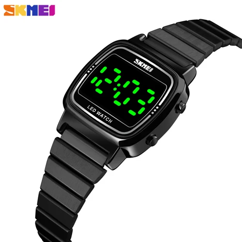 Black watch SKMEI новые роскошные Цифровые женские наручные часы Повседневный светодиодный светильник дисплей женские часы модные водонепроницаемые женские часы Reloj Mujer - Цвет: Black watch