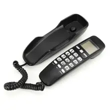 Wall Mount Caller ID Corded Phone Small Button Put Landline Telephone Hotel Home Office Desktop Decor Black White