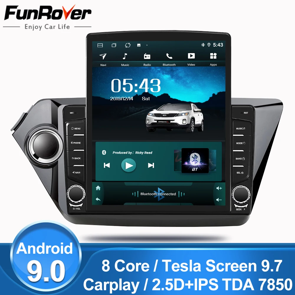 Funrover 9 7 &quotTesla экран Android9.0 Автомобильный мультимедийный видео плеер радио gps