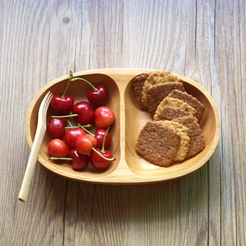 

Originality Desktop Snacks Division Dish Japanese Oak Bakelite Plate Concise Double Lattice A Snack Dish Wood A Plate