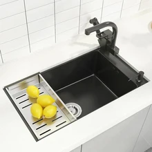 Comptoir de lavabo en acier inoxydable 304, Installation de robinet latéral, pour évier de cuisine, Bar, balcon