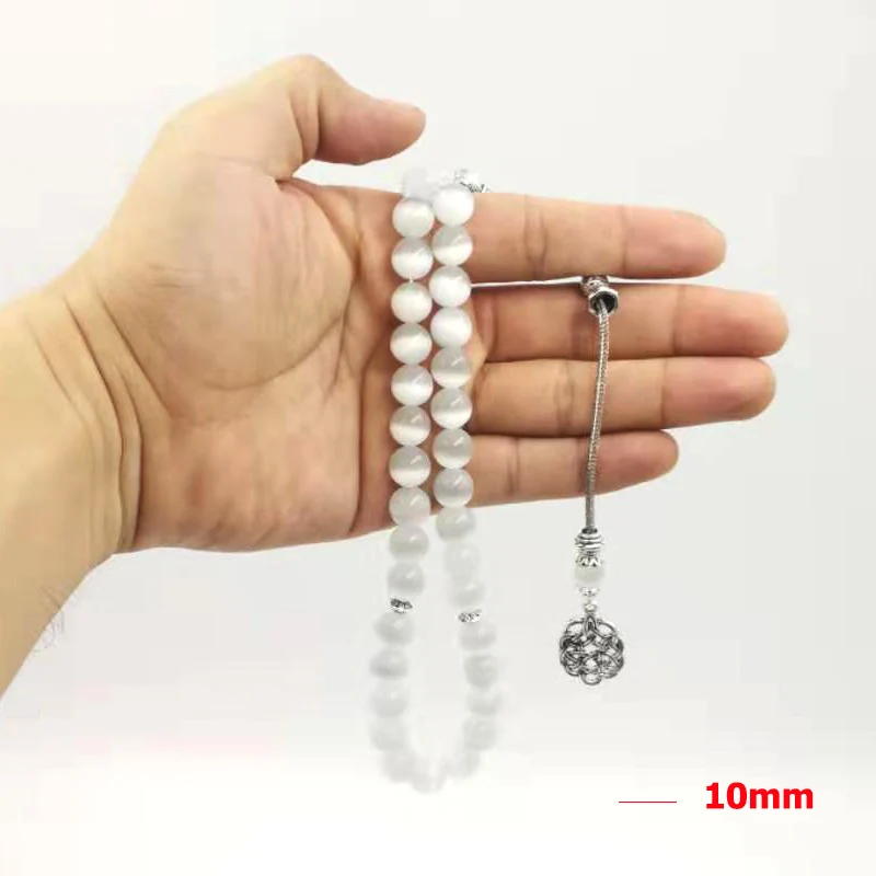 Натуральный 5A камень кошачьи глаза Tasbih 8 мм 10 мм 12 мм молитвенные бусины 33 66 99 бусины из камня четки