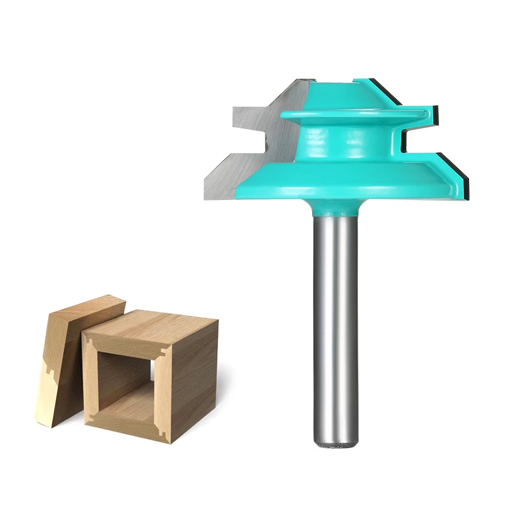 

Lock Miter Router Bit 1/4" Shank 1-1/2" Diameter Wood Cutter for Wood Drilling Woodworking Tool