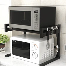 Кухонная полка для приправ, полка для микроволновой печи, полка для духовки, двойной слой, отверстие, стойка для хранения, кухонные приборы