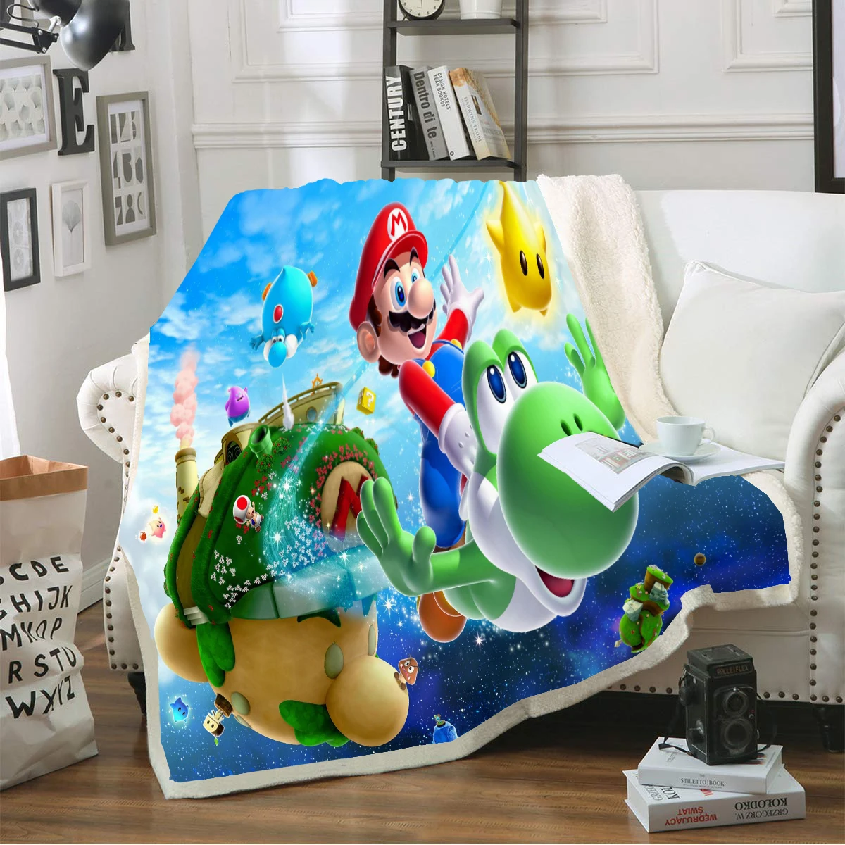 Супер Марио 3D печатных шерпа одеяло диване одеяло покрывало путешествия постельные принадлежности выход бархат плюш плед Флисовое одеяло покрывало - Цвет: 3