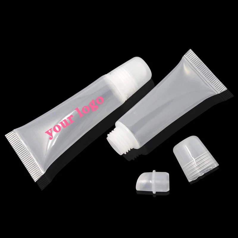Empty Squeeze Tube Private Labelling Clear Plastic Soft Lip Gloss Tubes 8ml Wholesale Containers for Cosmetics DIY Packaging