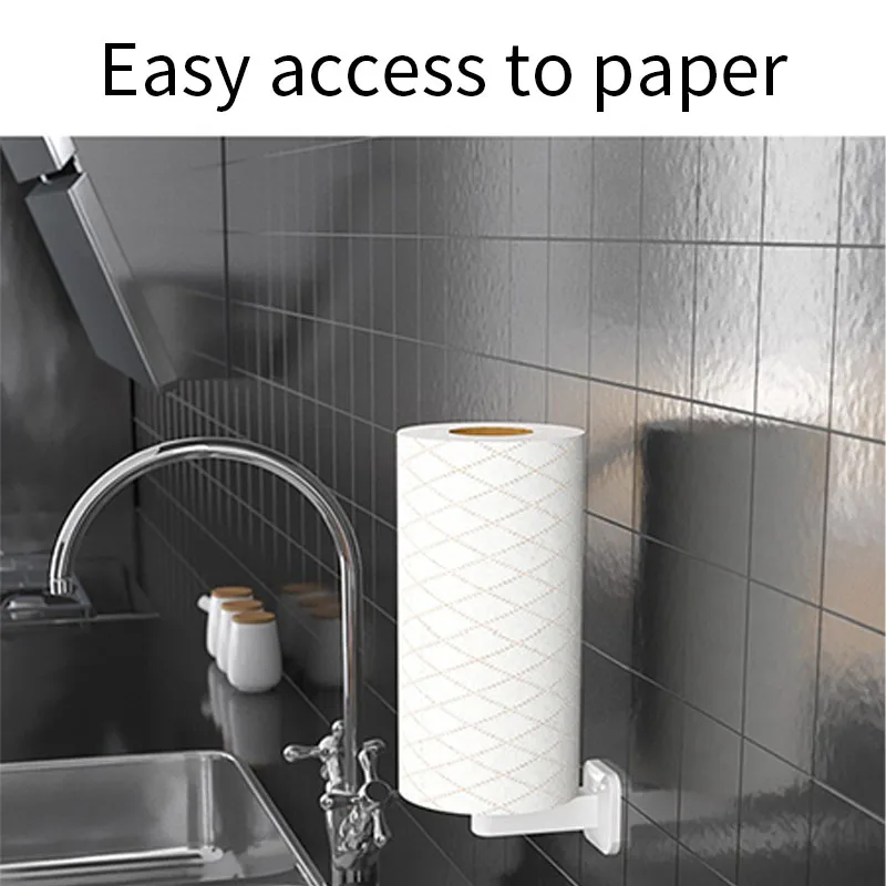 Creative Wall-Mounted Paper Towel Holder Vertical Paper Towel Rack Free Punching Bathroom Kitchen Roll Toilet Paper Holder