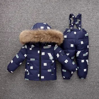 

2019 new Winter down jacket children clothing set baby toddler girl kids clothes for boy parka Thicken coat snow wear ski suit