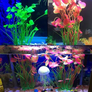

Artificial Plastic Water Plant Grass Aquarium Decorations Plants Fish Tank Grass Flower Ornament Decor Aquatic Accessories