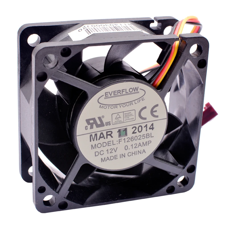 

F126025BL 6cm 6025 60mm fan 60x60x25mm DC12V 0.12A dual ball mute speed monitoring for cooling fan of chassis power supply CPU