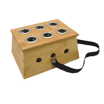 

Six Holes Bamboo Moxa Box Relaxation Roller Stick Holder Neck Arm Body Acupoint Massage Moxibuting Therapy Device