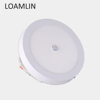 

Ceiling Lamp PIR Human Body Motion Sensor Induction Downlight AC 220V 6W/12W/18W/24W Round LED Ceiling Panel Light