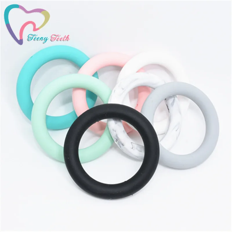

Teeny Teeth 5 PCS 65 MM Silicone Teething Ring For DIY Teething Toys BPA free Food Grade Silicone Teething For Baby Shower Gift