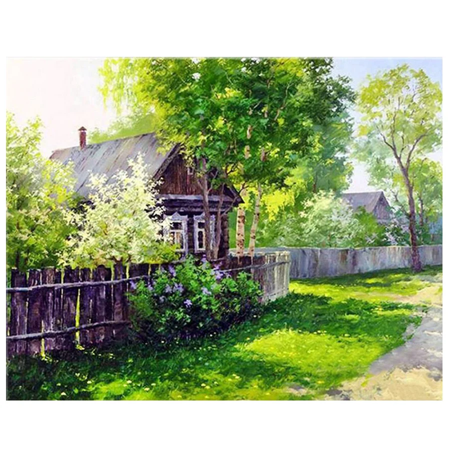 5D DIY природа деревенский дом картина Стразы Вышивка крестом наборы Алмазная