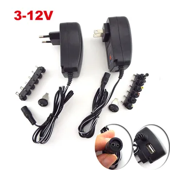

AC 100-240V to DC 3V 4.5V 5V 6V 7.5V 9V 12V 2A 2.5A Adjustable Power Supply Adapter Universal Charger for LED Light Strip CCTV
