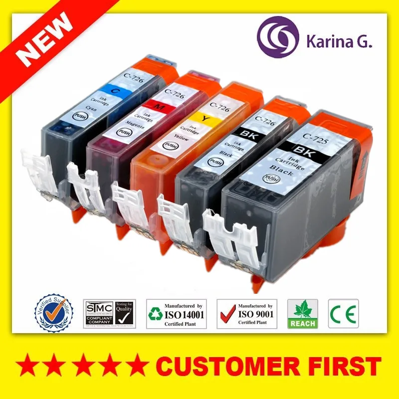 Совместимый с чернильным картриджем Canon PGI725 CLI726 PGI 725 для PIXMA IP4870 IP4970 IX6560 MG5170 MG5270