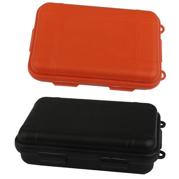 

Promotion! 2Pcs Hermetic Box Shockproof Waterproof Storage Box Outdoor Container L Orange with Black