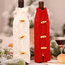 1 шт красные чехлы для винных бутылок подарочный упаковочный мешочек для свадьбы Вечерние украшения Рождественские украшения стол Рождество