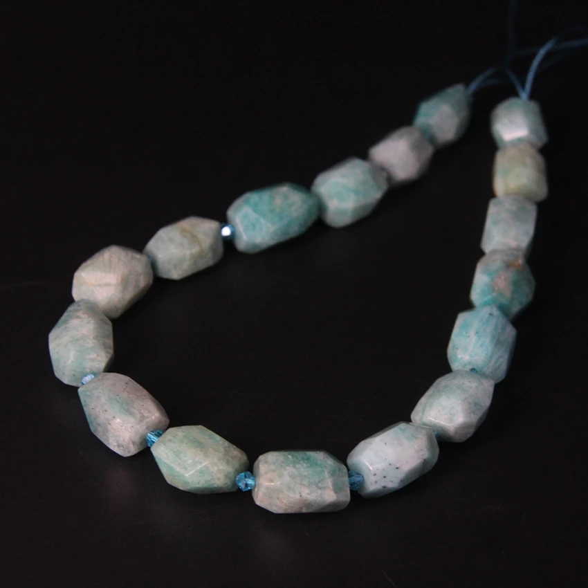 

15.5"/strand Freeform Peru Amazonite Cut Nugget Pendants,Faceted Natural Stone Loose Bead for Necklace Bracelat Jewelry Making