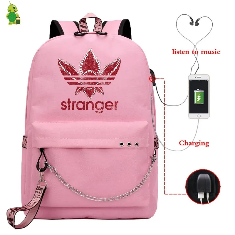 17 Mochila, рюкзак для странных вещей, Usb зарядка, рюкзак для ноутбука, школьные сумки для девочек-подростков, женские рюкзаки, корейский рюкзак для путешествий - Цвет: 17