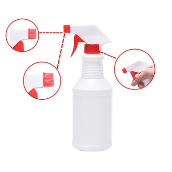 

500ml White Empty Spray Bottle Plastic Liquid Soap Pump Dispenser Shampoo Bottle New Red Nozzle High Capacity