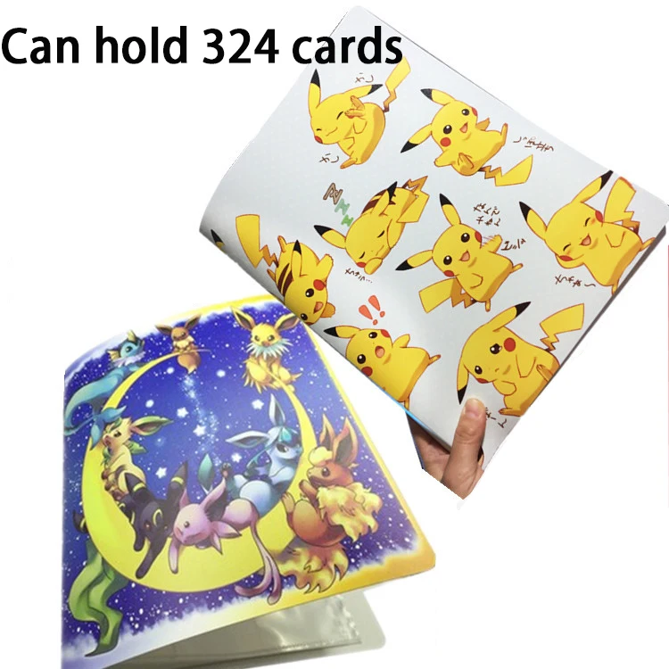 Colección de cartas de Pokemon Pikachu para niños, 324 tarjetas, libro de colección de mascotas, juego coleccionable, colección de cartas de Anime