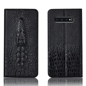 

Crocodile head pattern genuine leather case card slot holder for Samsung Galaxy S10/Samsung Galaxy S10e phone case funda coque