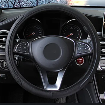 

Imitation Leather DIY Car Steering Wheel Cover Protector Anti-Slip Breathable comfortable driving experience