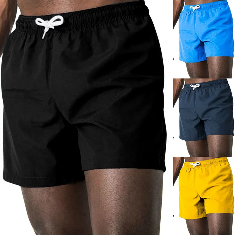 Buy 2020 Summer Shorts Men Quick Drying fitness Short homme Casual Beach Shorts Mens Boardshorts Elastic Waist Solid 6 Color M-3XL