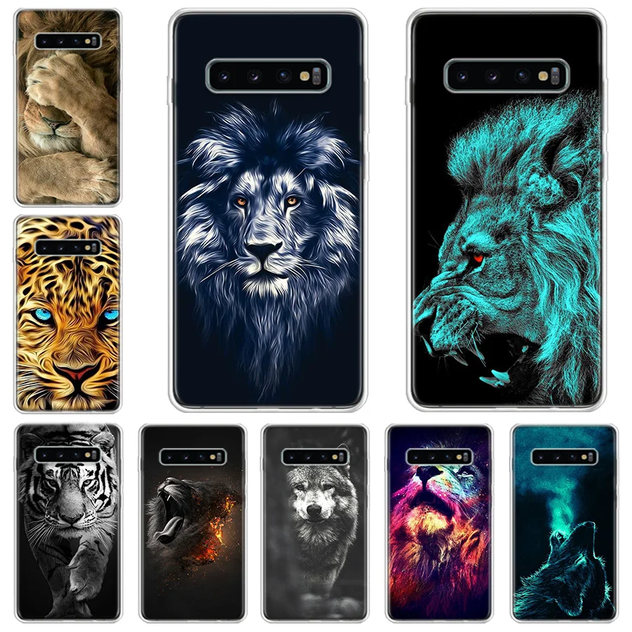 

Colorful Lion Tiger leopard Wolf Phone Case For Samsung Galaxy Note 10 9 8 Plus J4 J6 J8 Plus S7 S8 S9 S10 S10E S20 Ultra Plus L