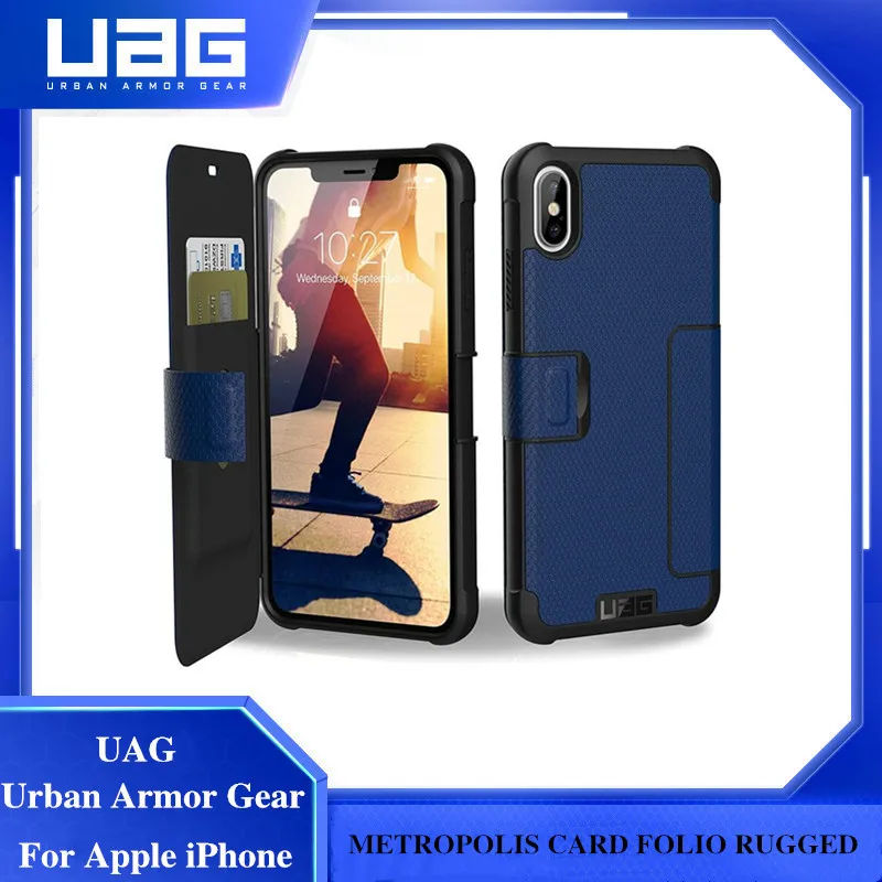 UAG Metropolis Folio Case For iphone 13 SE 2020 7 8 Plus X Xs Xr 11 12 Pro max mini 6 6s Military Clamshell Phone Card Cover | Мобильные