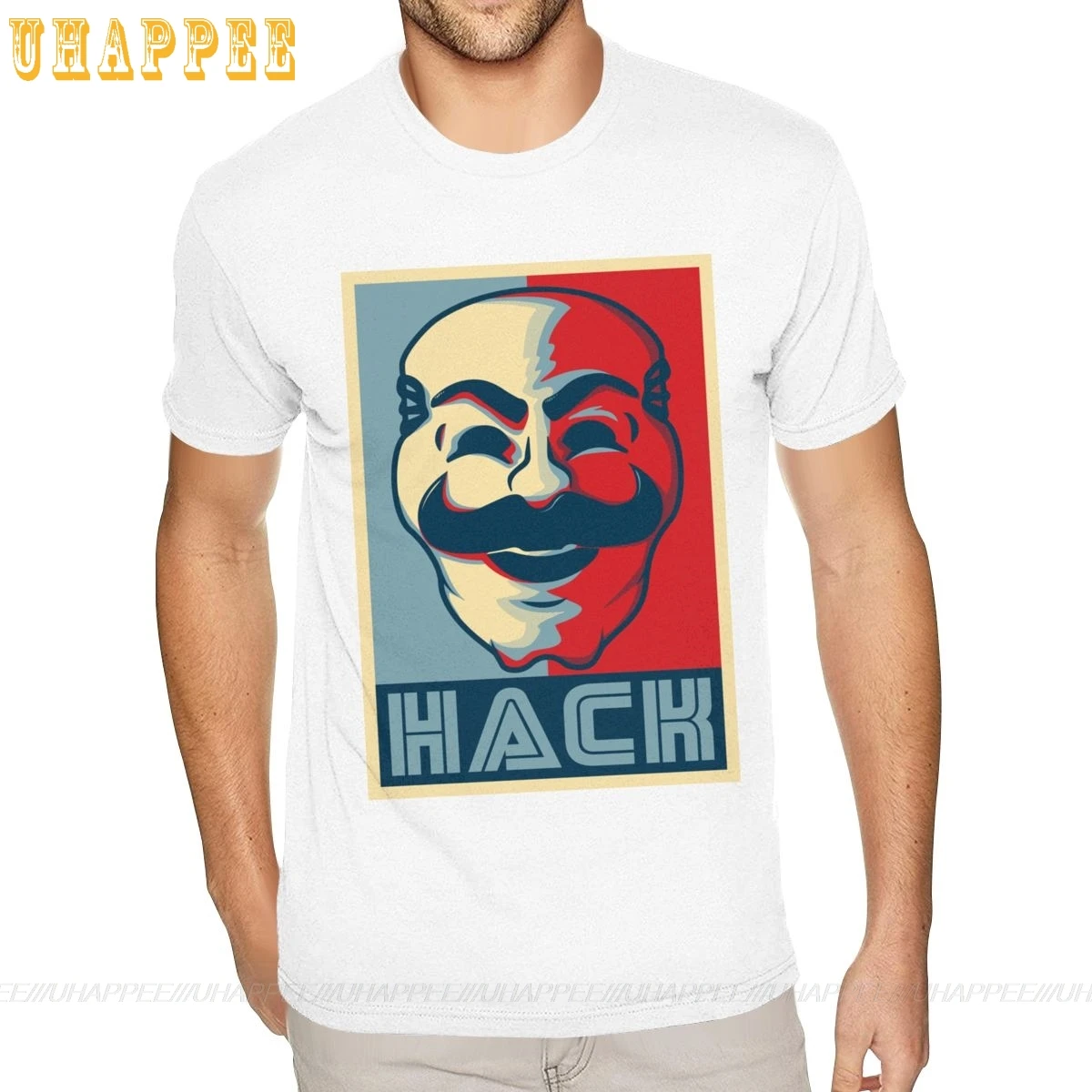 Funny Hack Tees Mens Fashion Mr Robot Fsociety Printed T-shirts XXXL For Man Top Shirt | Мужская одежда
