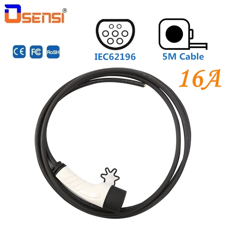 

OSENSI 16A Type 2 IEC62196-2 EV Plug Charging Station Side Standard Mennekes Male Connector Electric Car charger EVSE