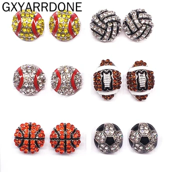 

10Pairs Post Earring Studs Sofball Baseball Skating Rhinestone Crystal Bling Girls