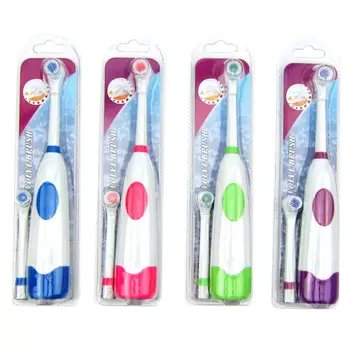 

Electric Toothbrush Vibration Waterproof Rotary Toothbrush With 2 Replaceable Round Head Soft Bristle Brush Head Without Battery