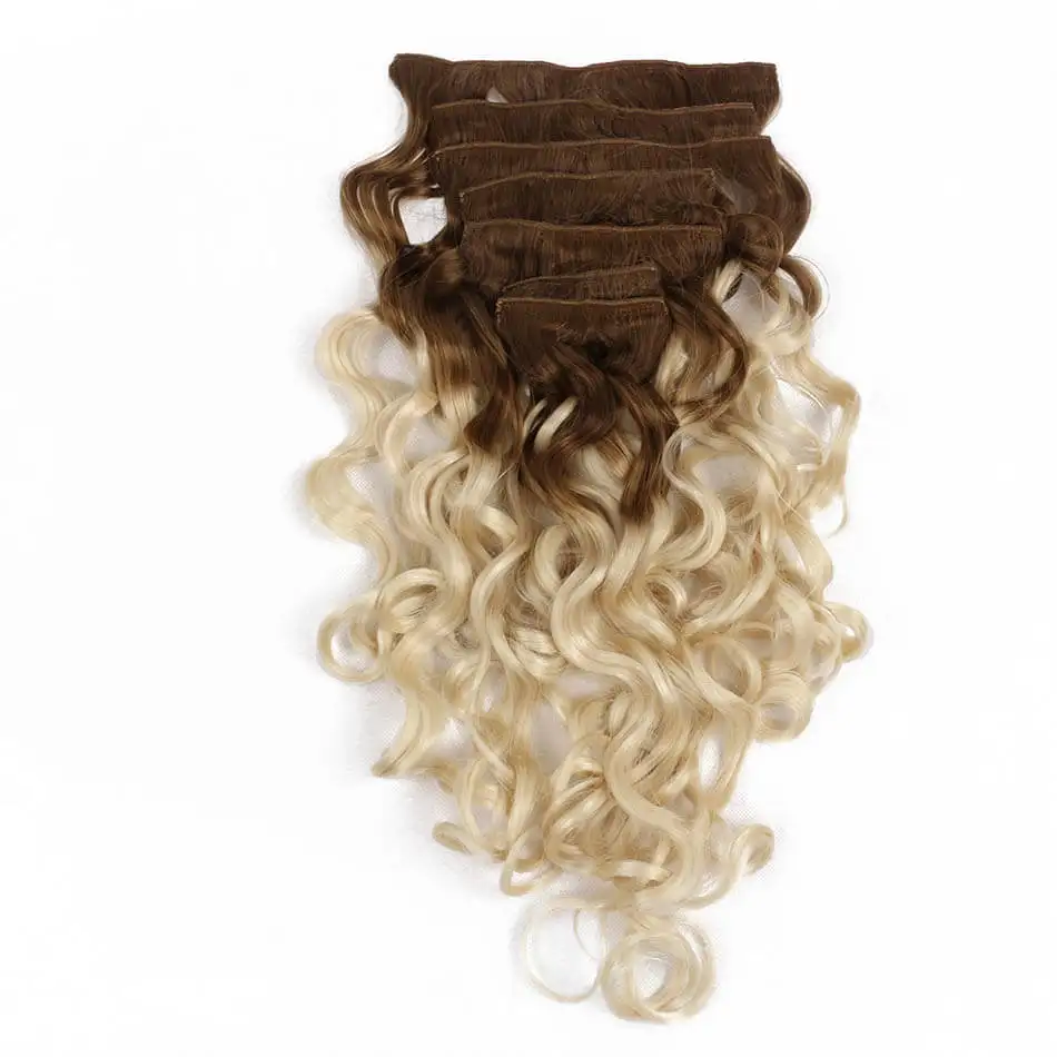 

Beauty On Line Synthetic Clip in Hair Extensions Double Weft Body Wave 7 Pieces/Lot 24Inches T10/613 Color
