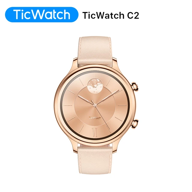 Ticwatch C2, Wear OS Smartwatch for Women with Build-in GPS, Waterproof, NFC  Payment, for iOS and Android (Rose Gold) 